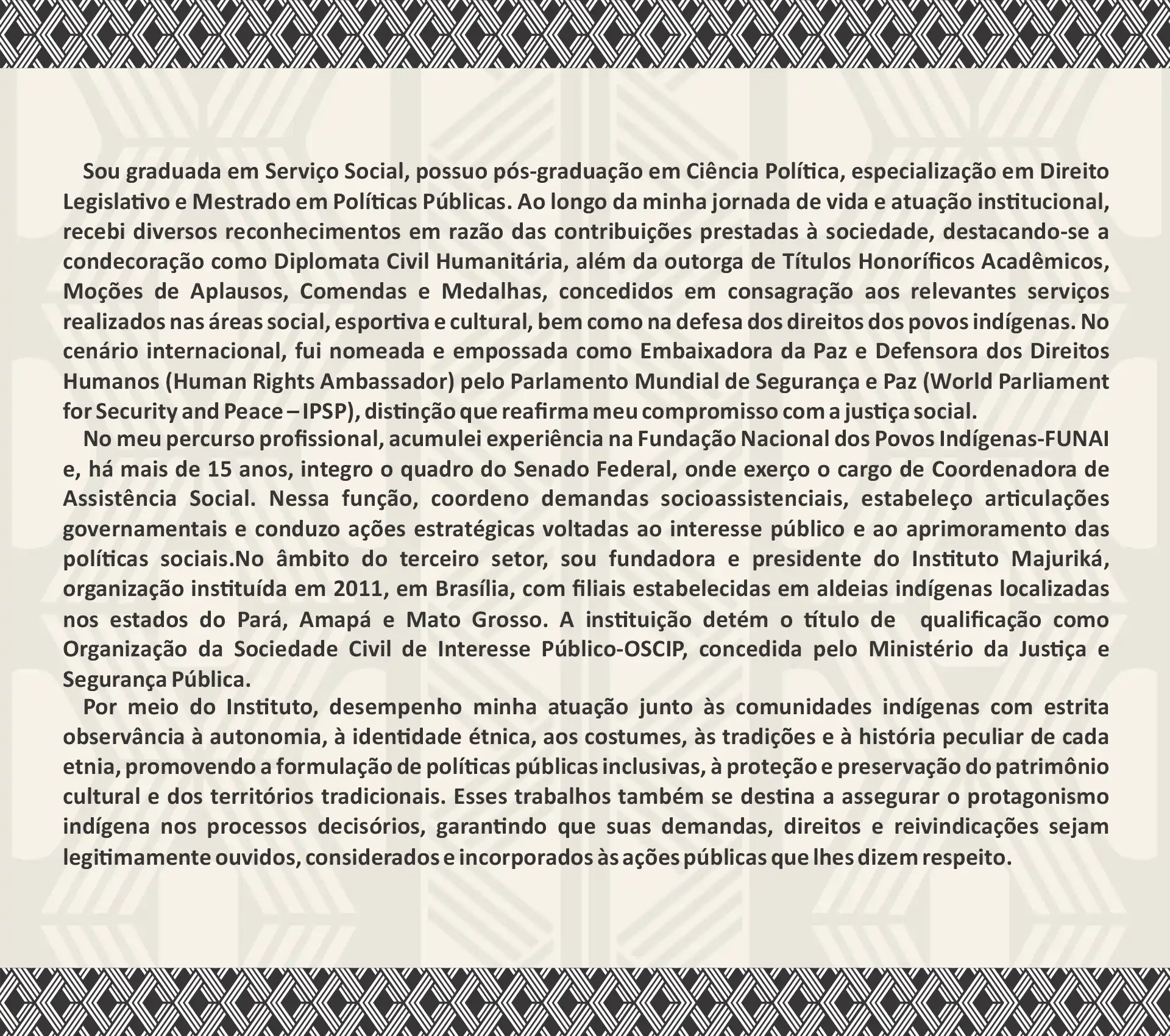 Rayane Majuriká — Profissional e Acadêmico